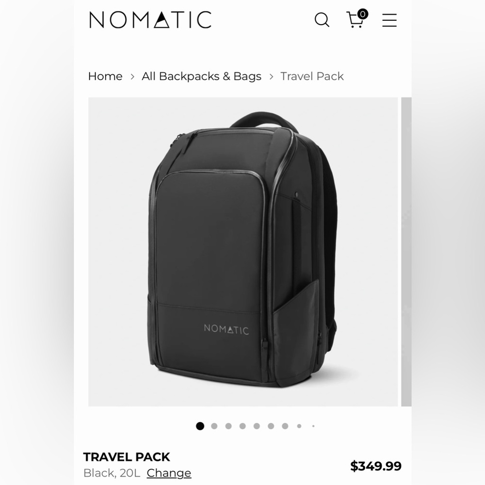 Nomatic Travel Pack, 20L, Black